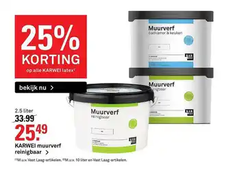 Karwei Karwei Muurverf Reinigbaar 25% Korting aanbieding