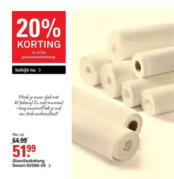 Karwei Glasvliesbehang Dessin GV056-25 20% Korting aanbieding