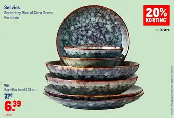 Makro Servies Serie Hazy Blue Of Cirro Green 20% Korting aanbieding