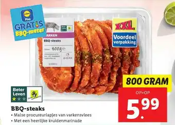 Lidl BBQ-Steaks 800g aanbieding