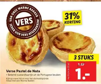 Lidl Verse Pastel De Nata 31% Korting aanbieding