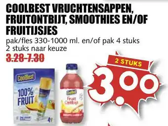 MCD Supermarkt Coolbest Vruchtensappen, Fruitontbijt, Smoothies En-of Fruitijsjes aanbieding