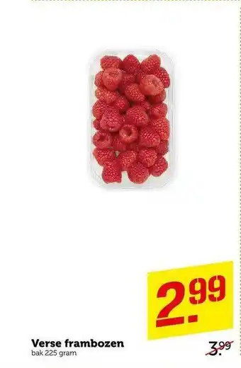 CoopCompact Verse Frambozen 225g aanbieding