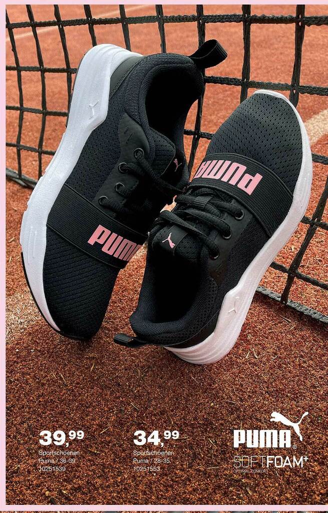 Bristol Sportschoenen Puma Zwart, Wit En Roze aanbieding