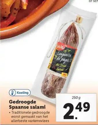 Lidl Sol&Mar Gedroogde Spaanse Salami aanbieding