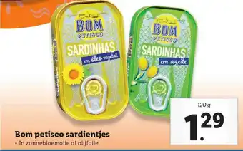 Lidl Bom Petisco Sardientjes aanbieding