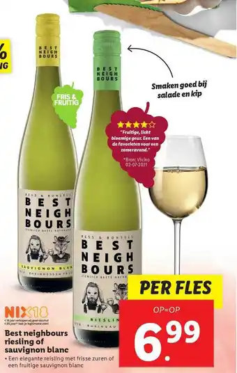 Lidl Best Neighbours Riesling Of Sauvignon Blanc aanbieding