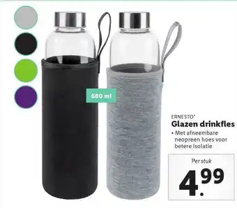 Lidl Ernesto® Glazen Drinkfles aanbieding