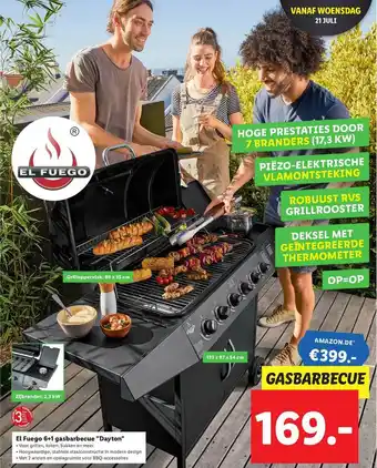 Lidl El Fuego 6+1 Gasbarbecue aanbieding