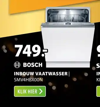 Expert Bosch Inbouw Vaatwasser SMV4HBX00N aanbieding