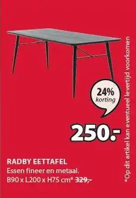 Jysk RADBY EETTAFEL aanbieding