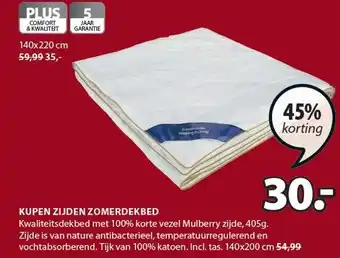 Jysk Kupen zijden zomerdekbed aanbieding