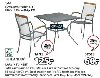 Jysk LARVIK TUINSET aanbieding