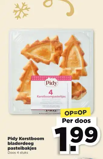 PLUS Pidy kerstboom bladerdeeg pasteibakjes aanbieding