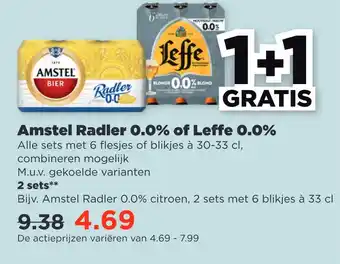 PLUS Amstel radler 0.0% of leffe 0.0% aanbieding