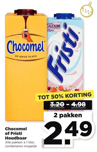 PLUS Chocomel of fristi houdbaar aanbieding