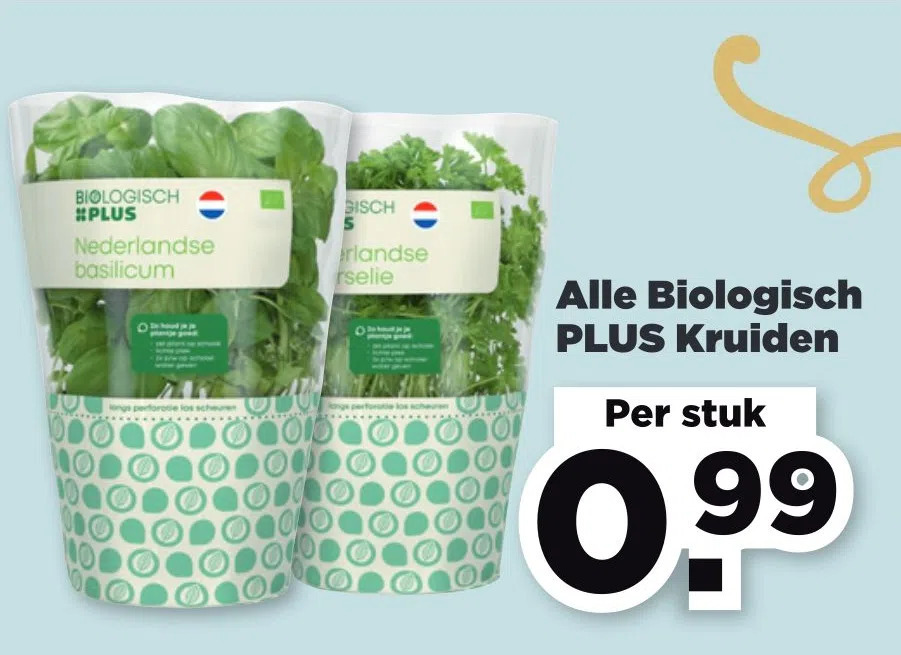Alle biologisch plus kruiden aanbieding bij PLUS