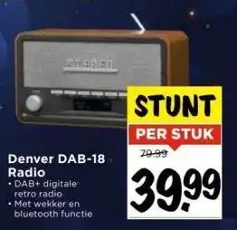 Vomar Voordeelmarkt Denver dab-18 radio aanbieding