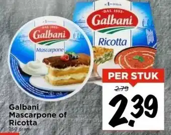 Vomar Voordeelmarkt Galbani mascarpone of ricotta aanbieding