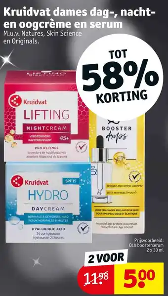 Kruidvat Kruidvat dames dag-, nacht en oogcrème en serum aanbieding