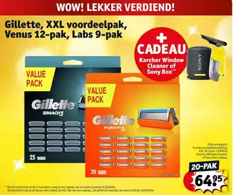 Kruidvat Gillette, xxl voordeelpak, venus 12-pak, labs 9-pak aanbieding