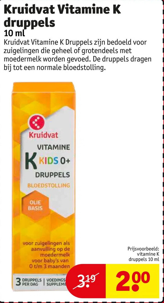 Kruidvat vitamine k druppels 10 ml aanbieding bij Kruidvat