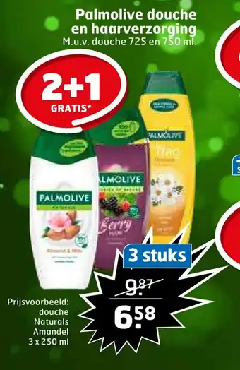 Trekpleister Palmolive douche en haarverzorging 2+1 gratis aanbieding