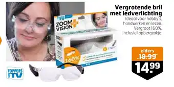 Trekpleister Vergrotende bril met ledverlichting aanbieding