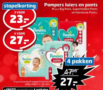 Trekpleister Pampers luiers en pants aanbieding