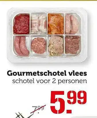 Coop Gourmetschotel vlees aanbieding