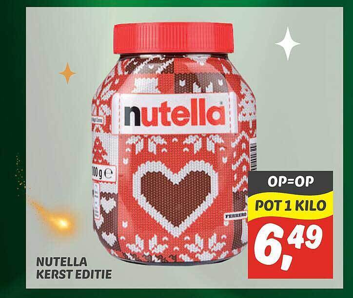 Nutella kerst editie aanbieding bij Dekamarkt