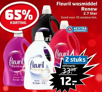 Trekpleister Fleuril wasmiddel Renew 2.7 liter aanbieding