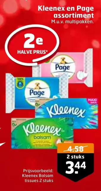 Trekpleister Kleenex en Page assortiment aanbieding