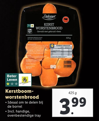 Lidl Kerstboom-worstenbrood aanbieding