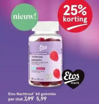 Etos Nachtrust 60 gummies aanbieding