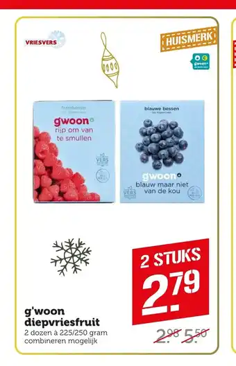 Coop G'woon diepvriesfruit 2 dozen a 225/250 gram aanbieding