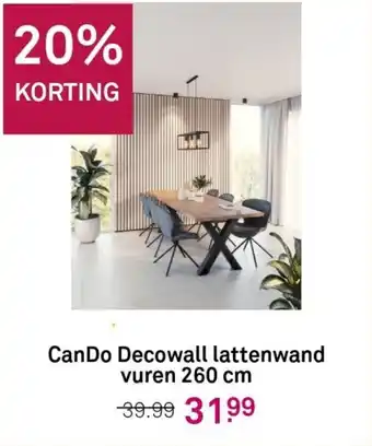 Karwei Cando decowall lattenwand vuren 260cm aanbieding