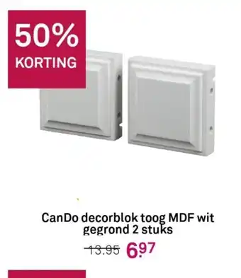 Karwei Cando decorblok toog MDF wit gegrond 2 stuks aanbieding