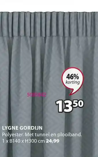 Jysk Lygne Gordijn 46% Korting aanbieding