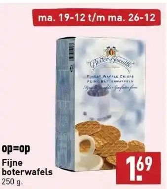 ALDI Op=op fijne boterwafels 250 g. aanbieding