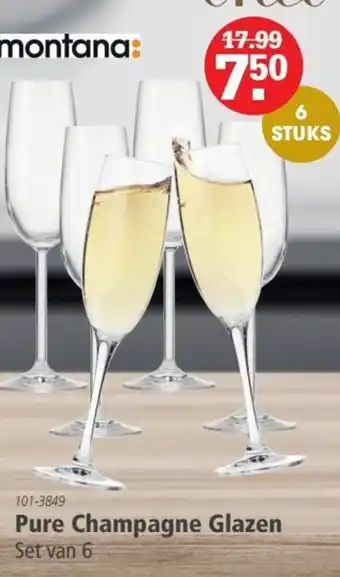 Marskramer Pure champagne glazen 6 stuks aanbieding