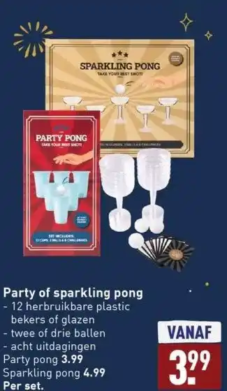 ALDI Party of sparkling pong aanbieding