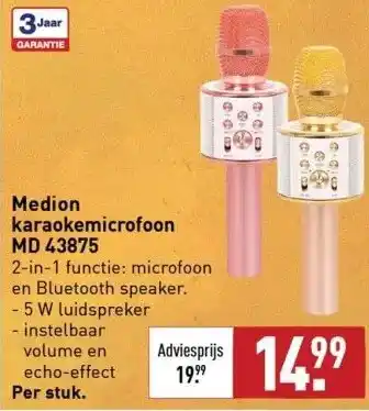 ALDI Medion karaokemicrofoon md 43875 aanbieding