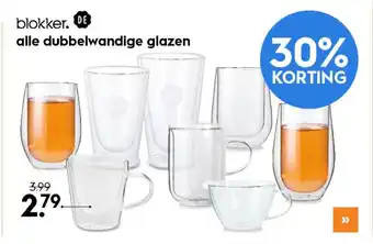 Blokker Alle dubbelwandige glazen aanbieding