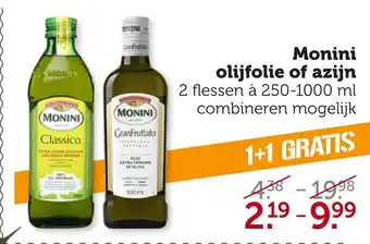 Coop Monini olijfolie of azijn aanbieding