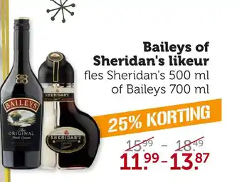 Coop Baileys of sheridan's likeur aanbieding