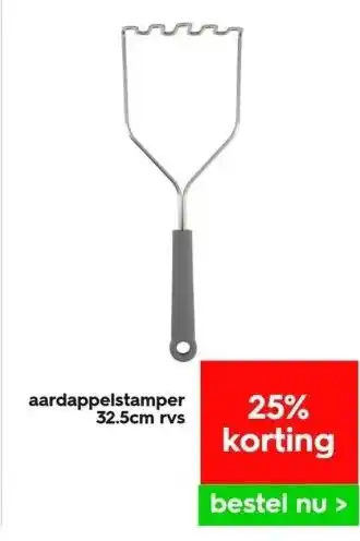 HEMA Aardappelstamper 32.5cm rvs aanbieding