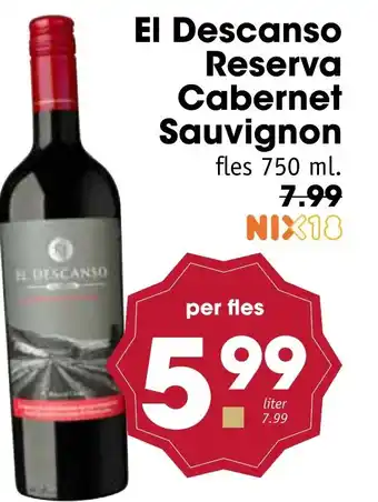 MCD Supermarkt El descanso reserva cabernet sauvignon aanbieding