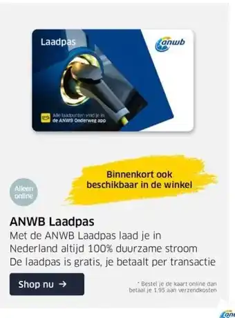 ANWB Anwb laadpas aanbieding