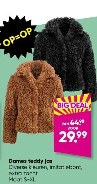 Big Bazar Dames teddy jas aanbieding